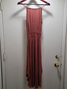 Sivana Women's Bamboo Rust Colored Maxi Dress with Smocked Waist